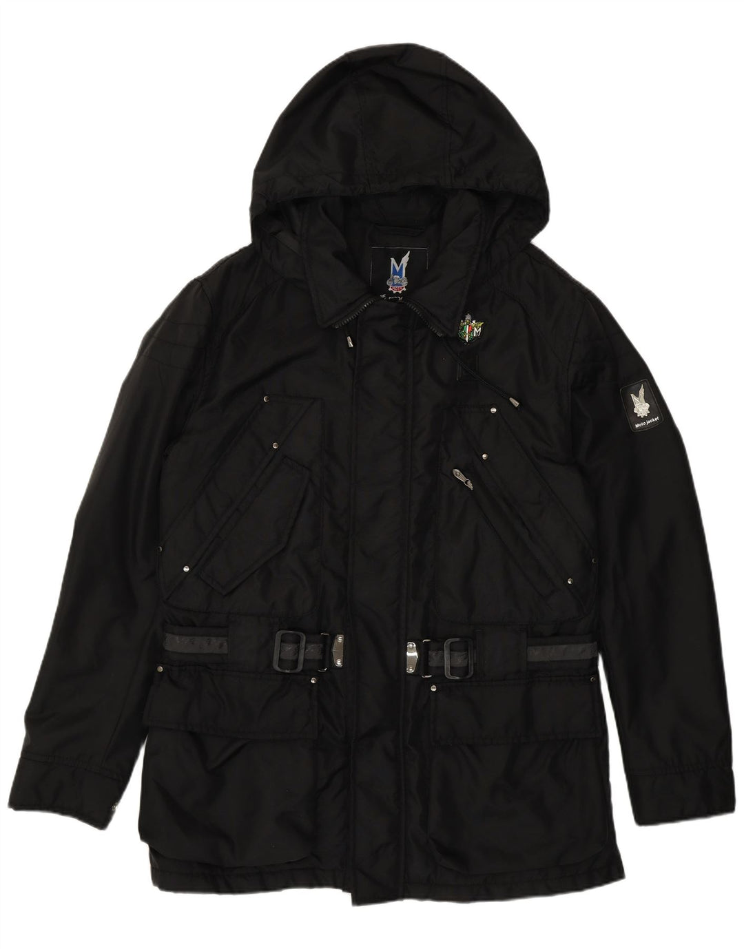 Męska kurtka z kapturem Piero Guidi UK 40, duża, czarna, nylonowa