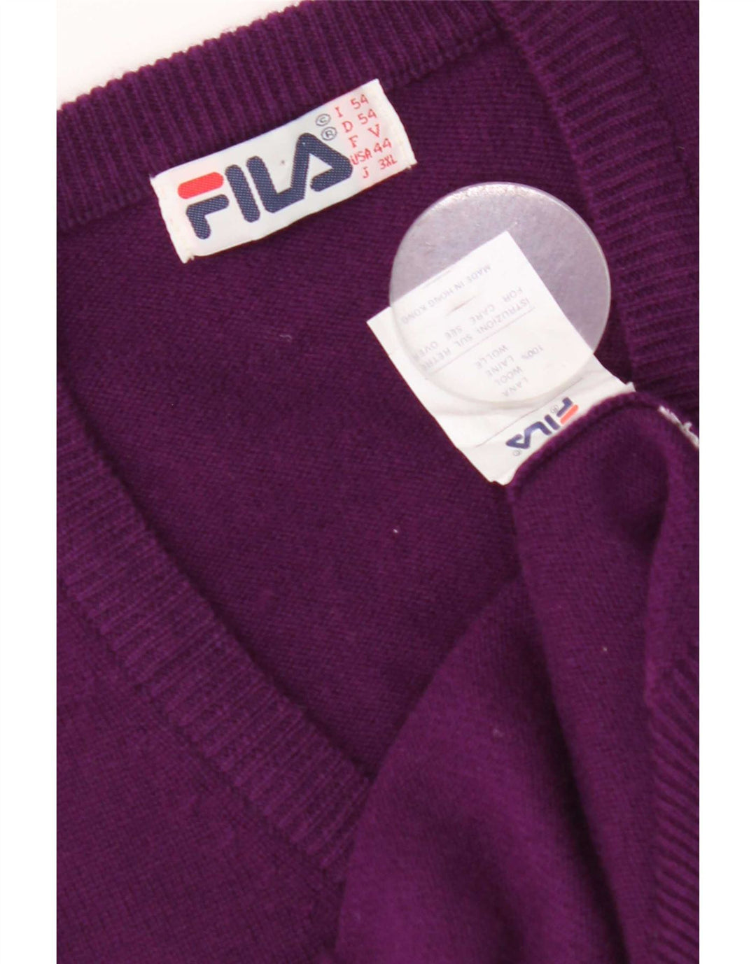 Męski podkoszulek Fila Vest IT 54 XL Fioletowa wełna
