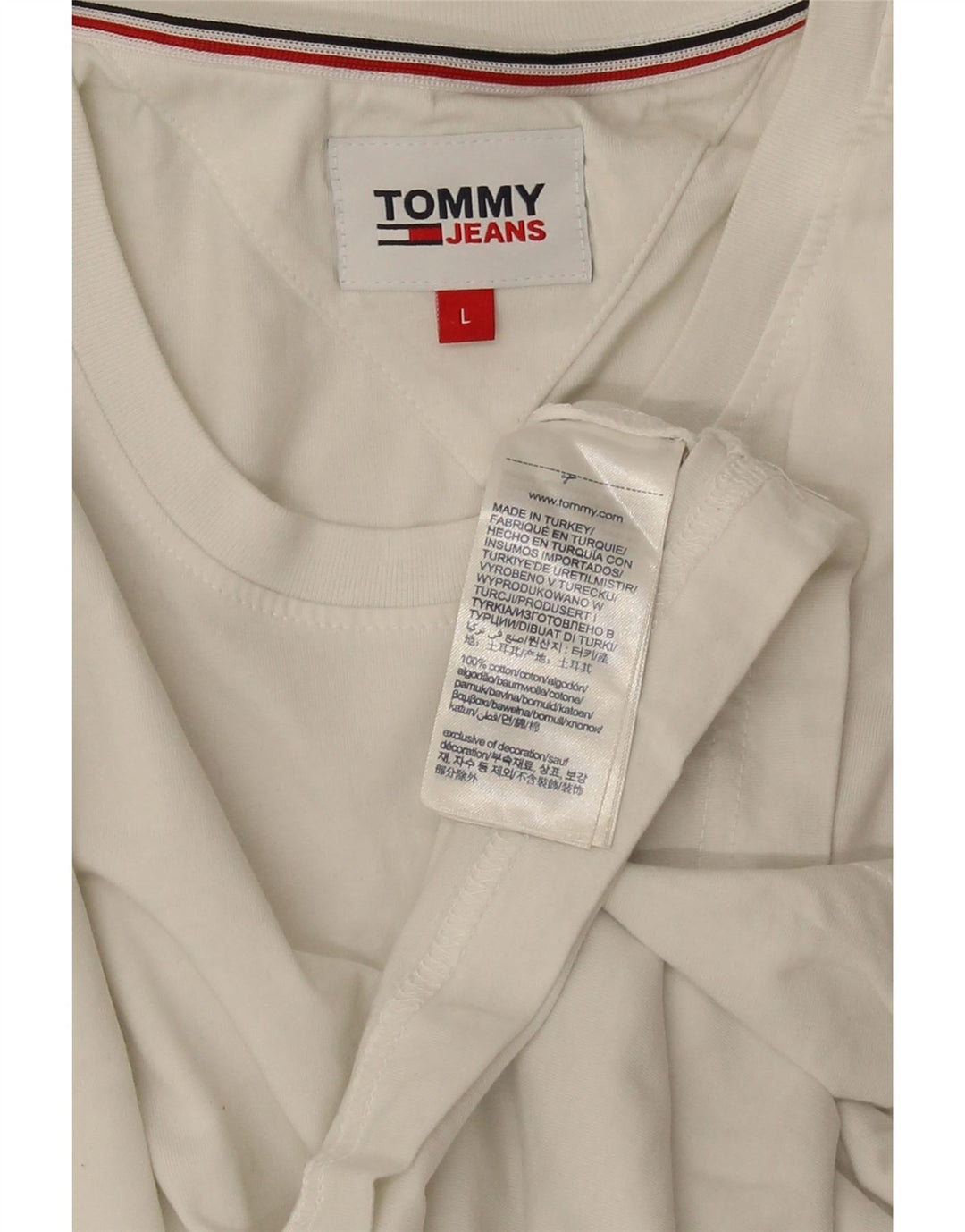 T-shirt męski TOMMY HILFIGER, duży, biały, bawełniany