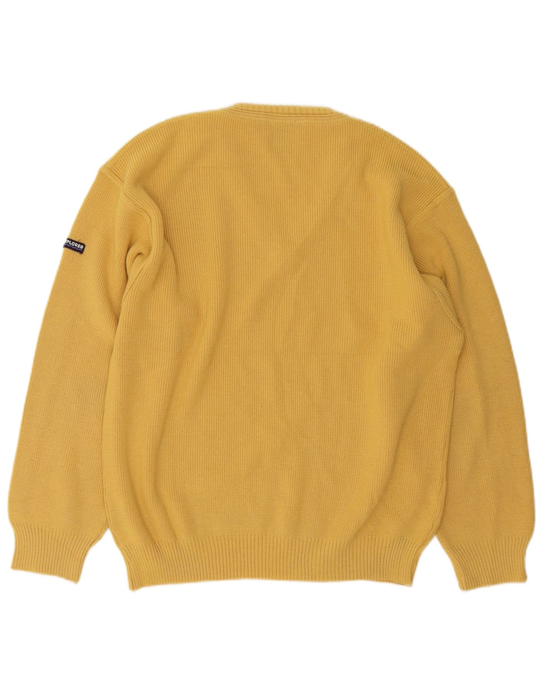 Męski sweter Explorer z dekoltem w szpic IT 50 Średnia żółta wełna