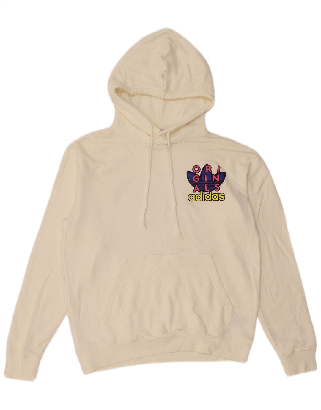 Męska bluza z kapturem Adidas Graphic, średnia biała bawełna