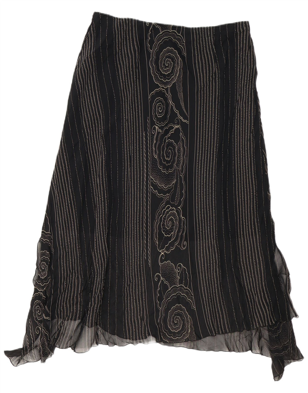 Asymetryczna spódnica damska VINTAGE W34 duża czarna paisley