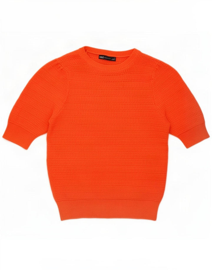 Sweter damski Marks & Spencer z okrągłym dekoltem, UK 12, średni pomarańczowy