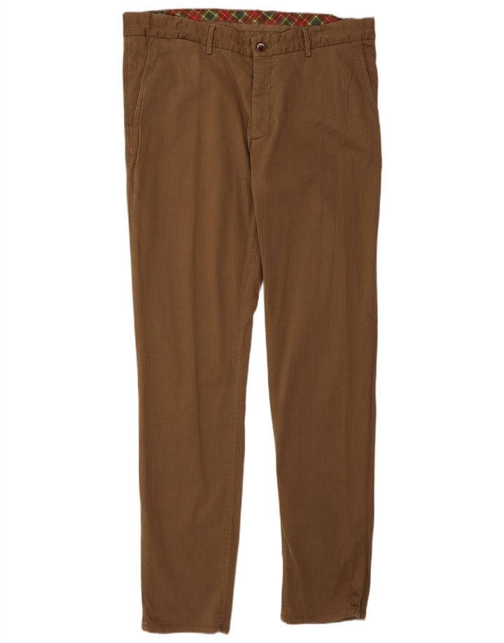 Męskie spodnie cargo Chino Massimo Dutti EU 44 Large W34 L33 Brązowa kratka