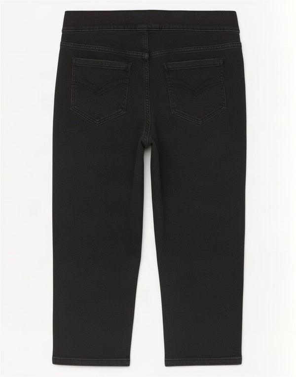 Dżinsy Capri Marks & Spencer Damskie UK 20 2XLW40 L20 Czarne Bawełniane