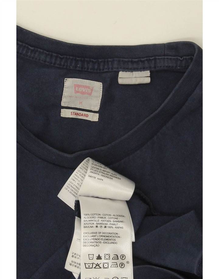 LEVI'S Mens Standard T-Shirt Top Medium Navy Blue Cotton Vintage Levi's and Second-Hand Levi's from Messina Hembry 