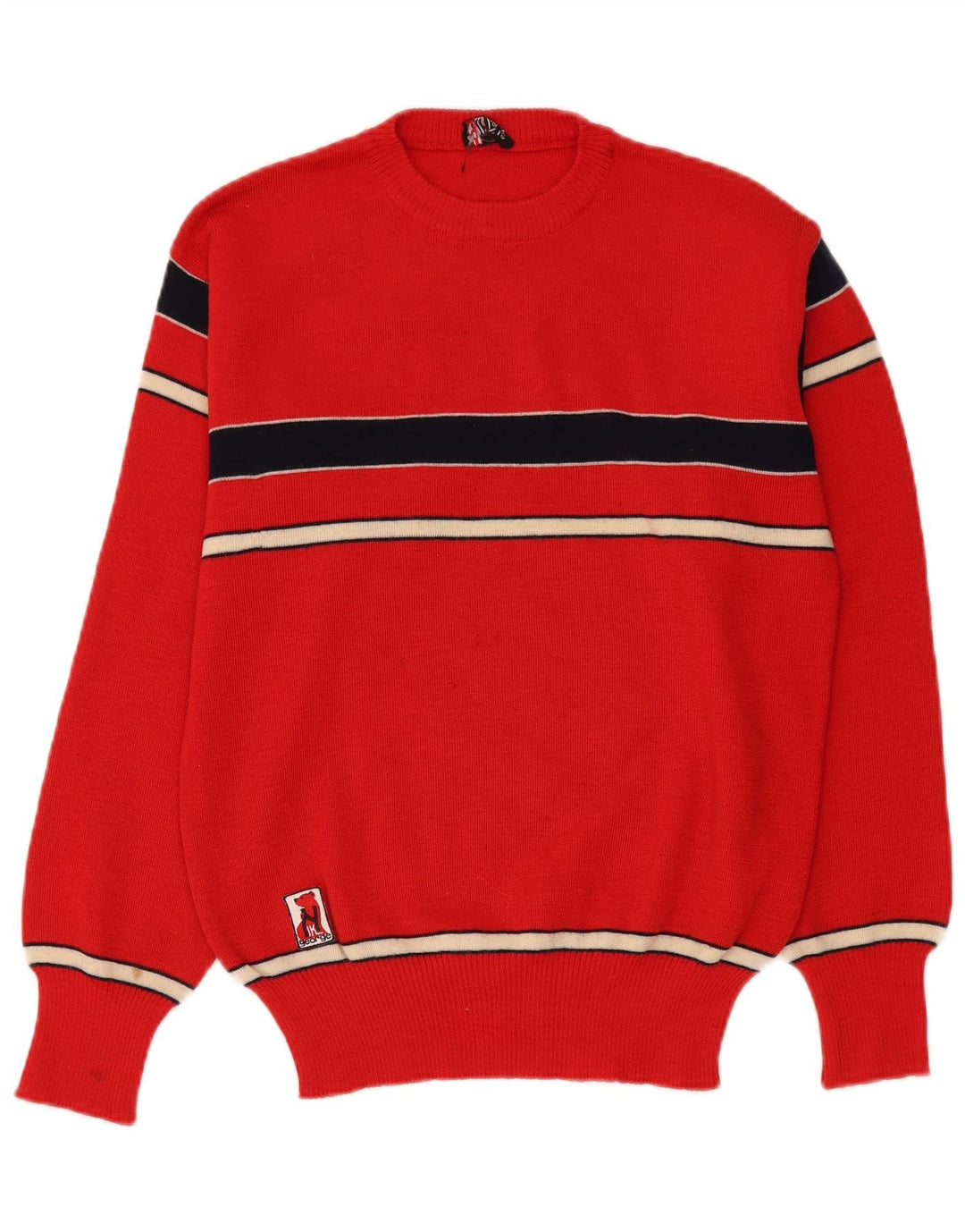 Sweter damski w stylu vintage z okrągłym dekoltem IT 54 3XL w czerwone paski