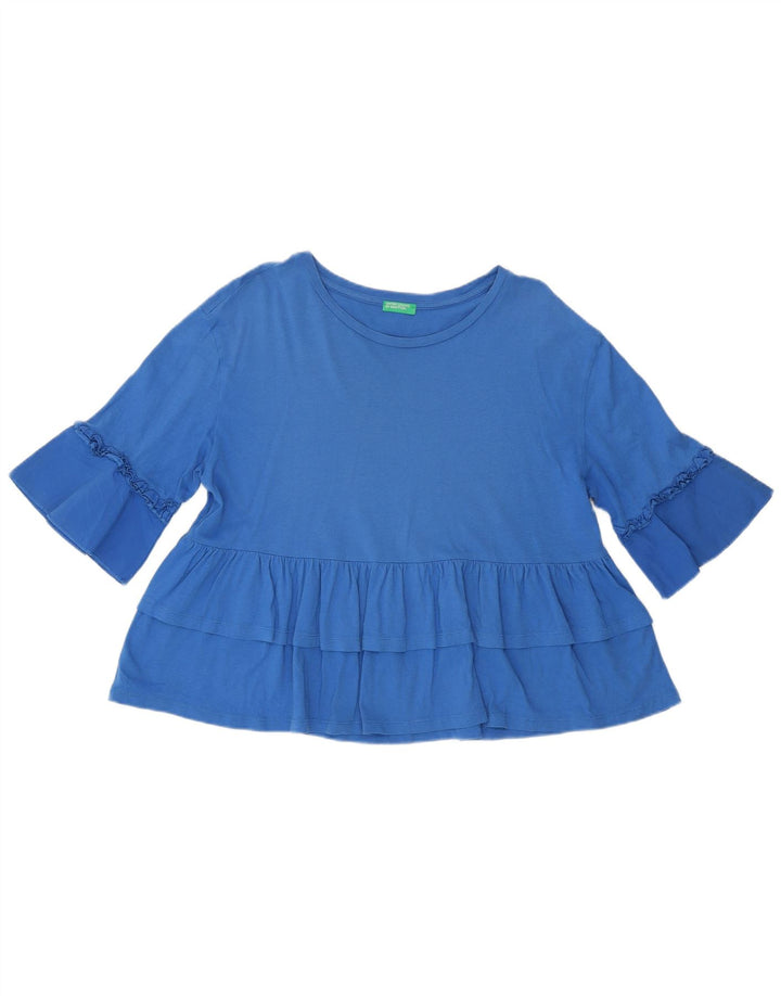 Damska krótka koszulka Benetton UK 12 Medium Blue
