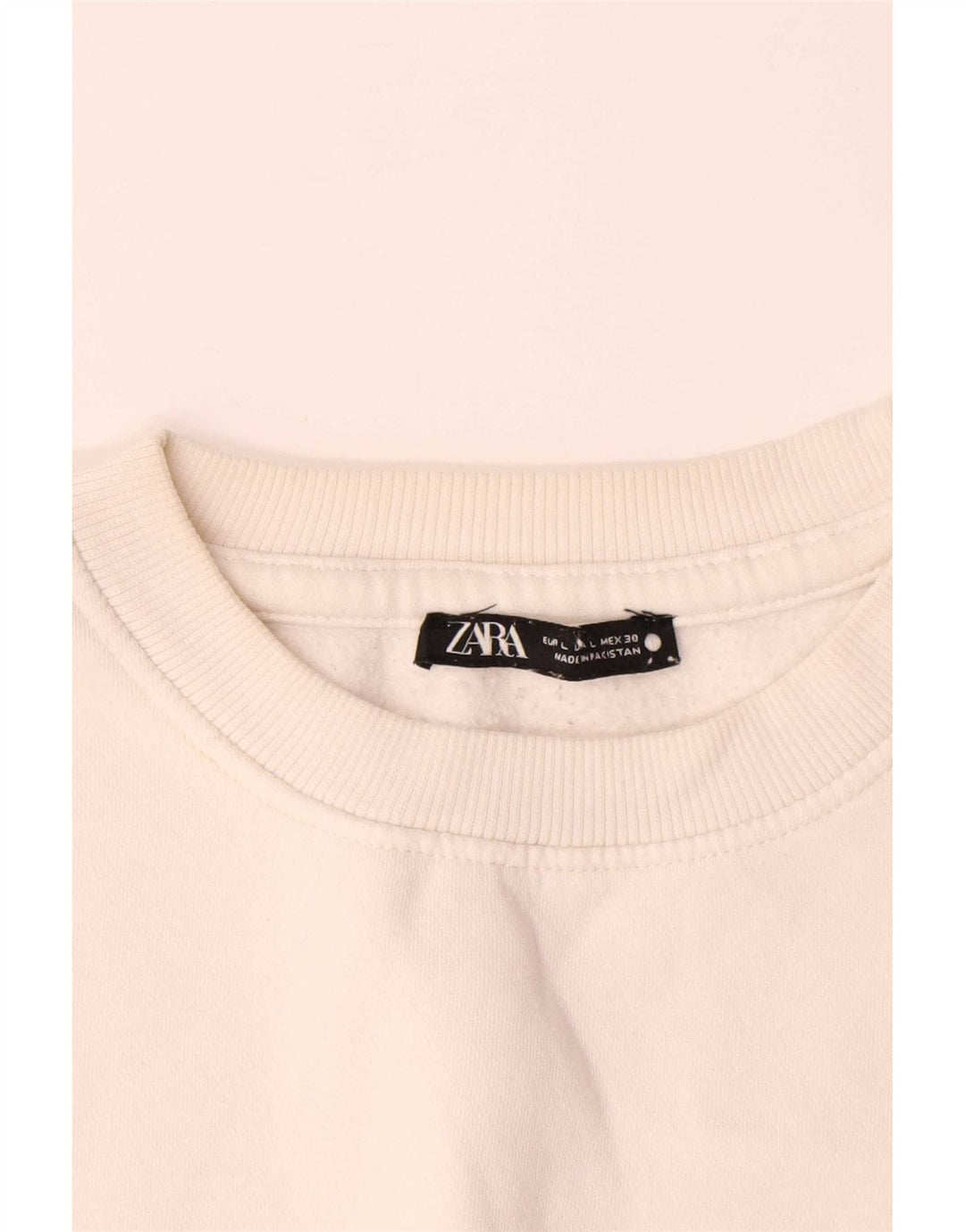 Męski sweter Zara, duży, złamanej bieli, bawełniany