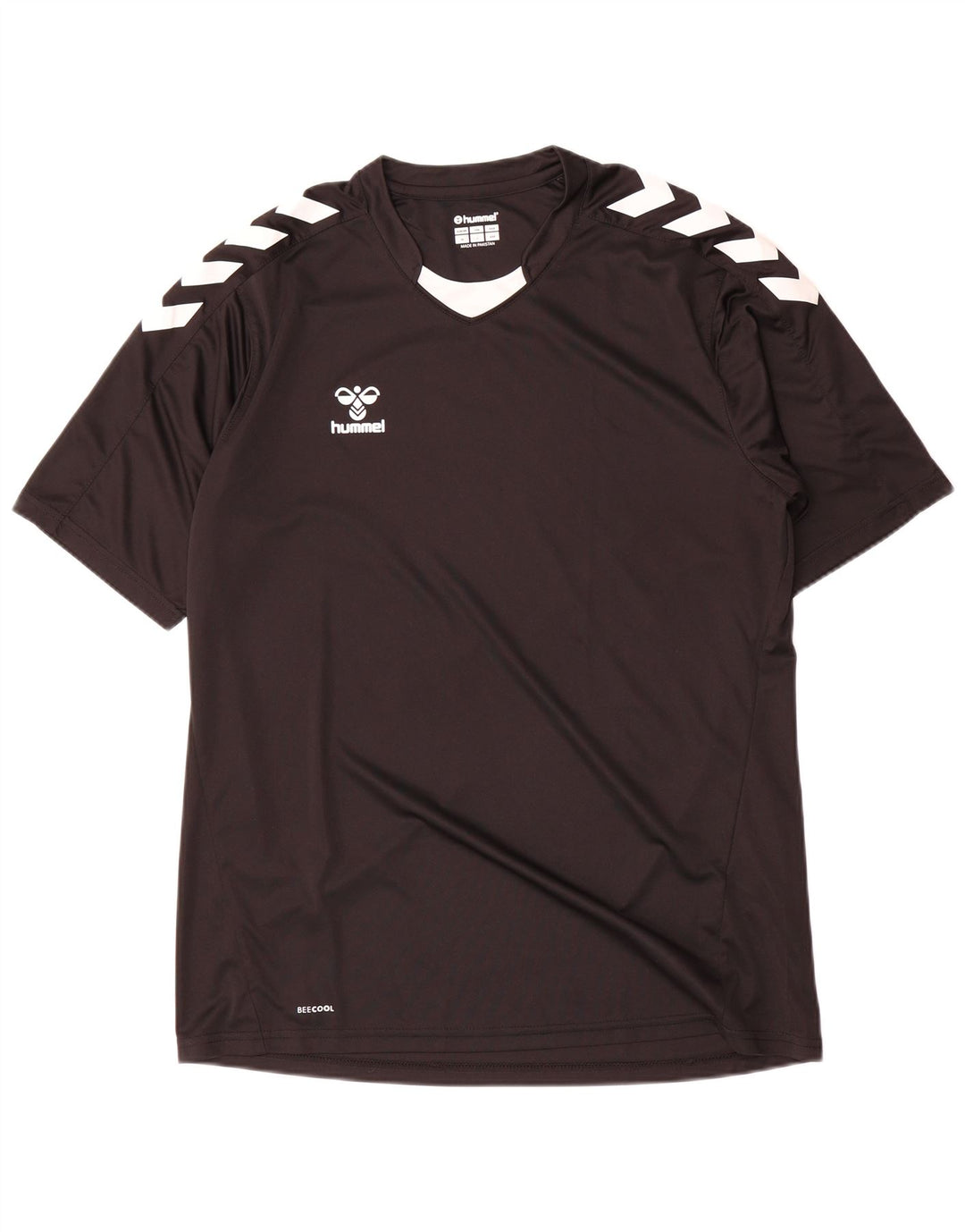 Męski T-shirt z grafiką Hummel, duży czarny poliester z blokami kolorów