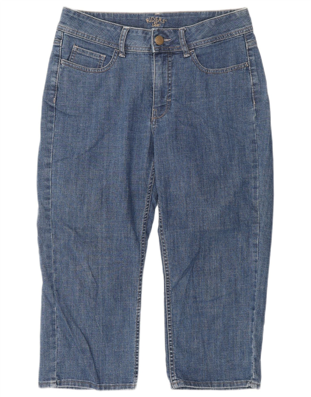 Damskie jeansy Capri LEE Riders US 8 Medium W32 L20 Niebieska bawełna