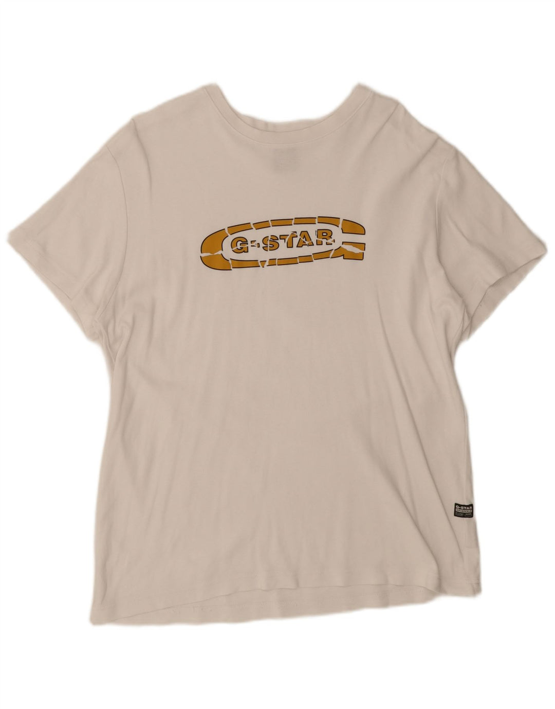 Męski T-shirt z grafiką G-Star, duży, biały