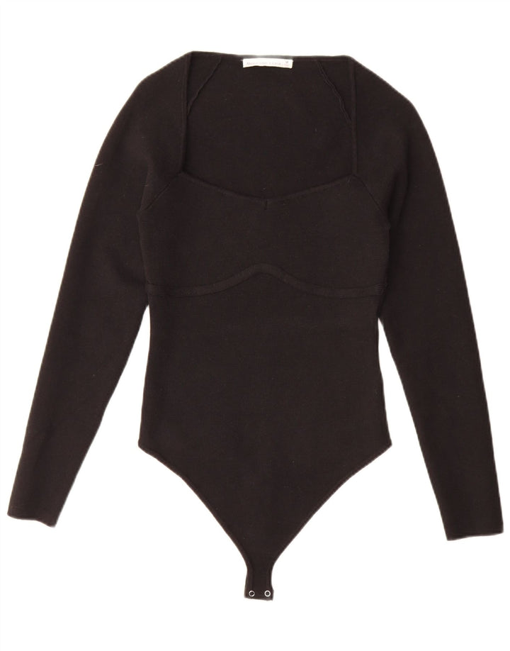 Body damskie z długim rękawem Abercrombie & Fitch UK 12, średnie czarne