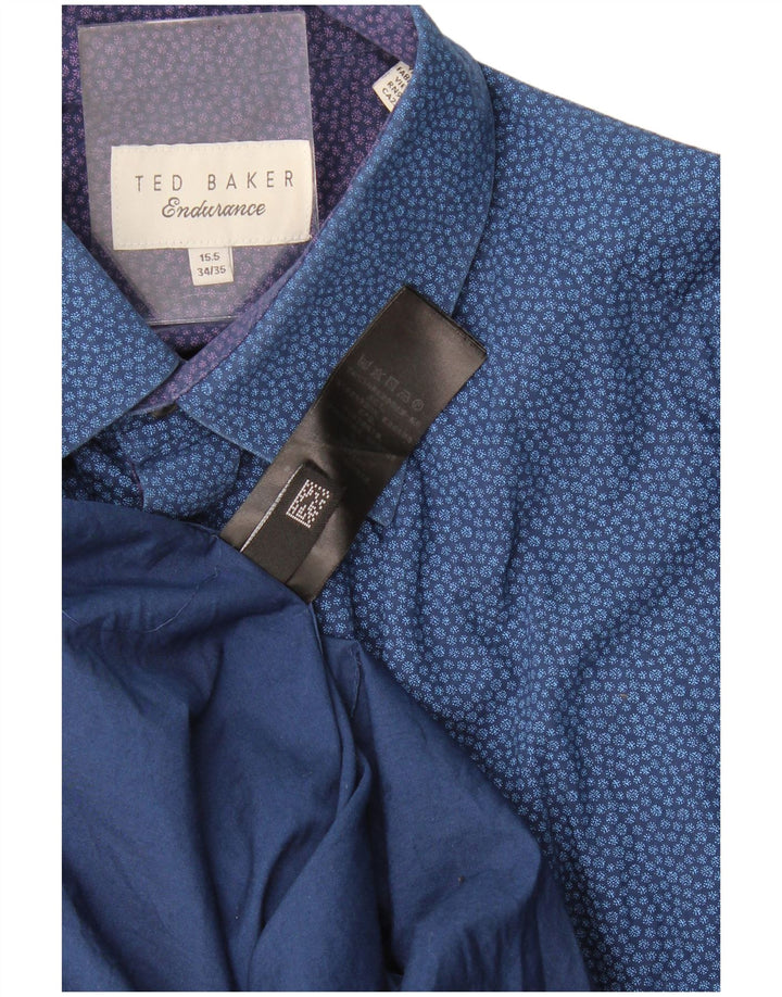 Koszula męska Ted Baker w abstrakcyjny wzór, rozmiar 15 1/2, średni granat