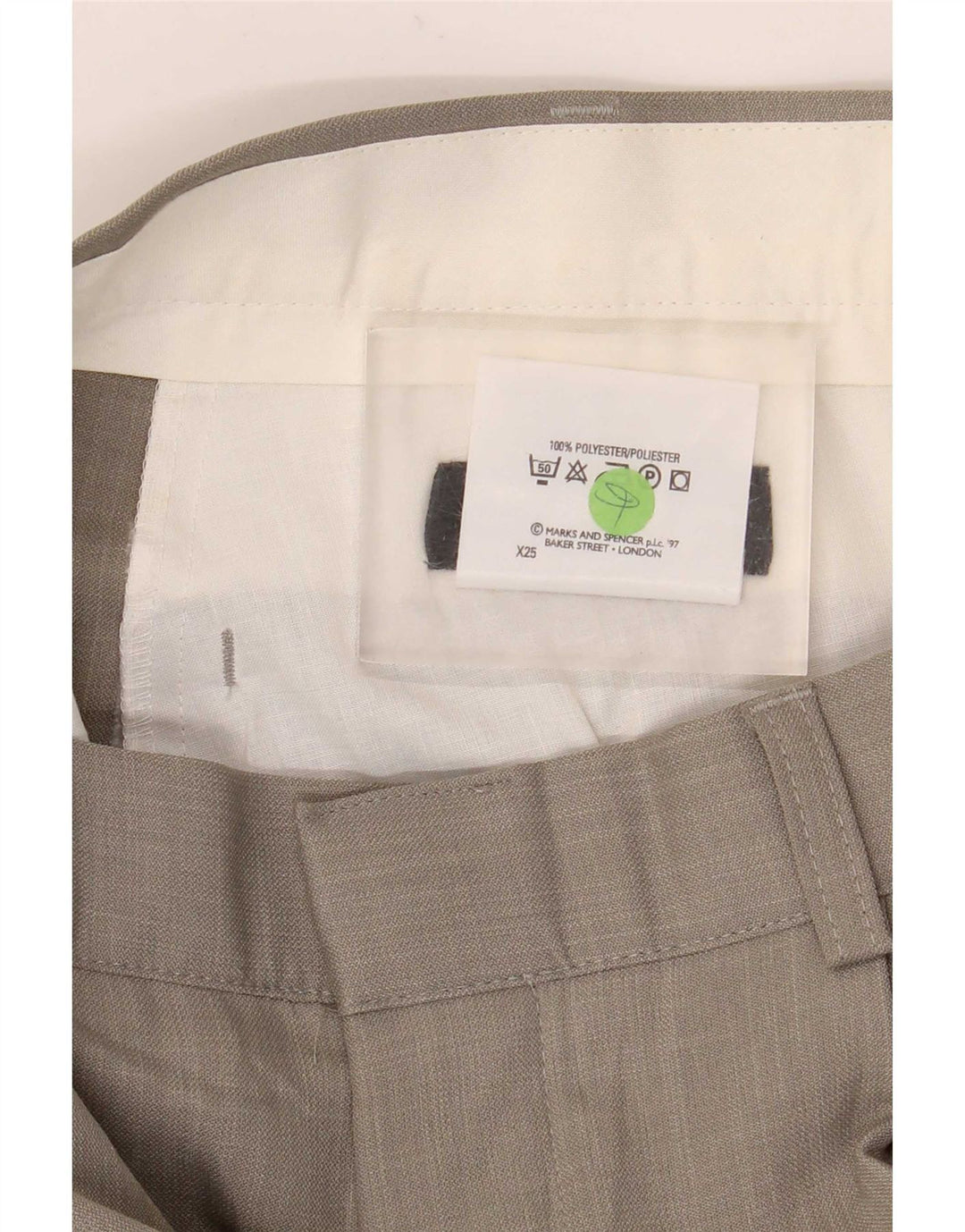 Męskie spodnie casual Marks & Spencer W34 L33 Zielony poliester