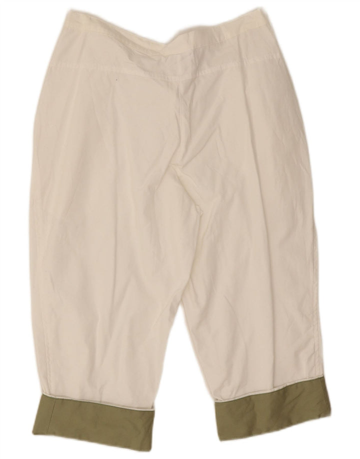 Damskie bermudy Adidas UK 12 Medium W28 Off White Colorblock Cotton