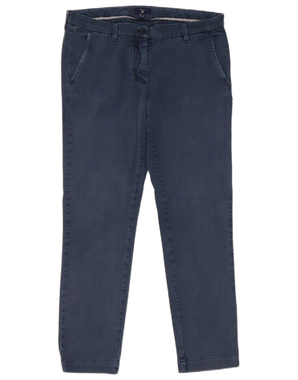 Damskie zwężane spodnie chino Gant UK 12 Medium W32 L27 Granatowa bawełna