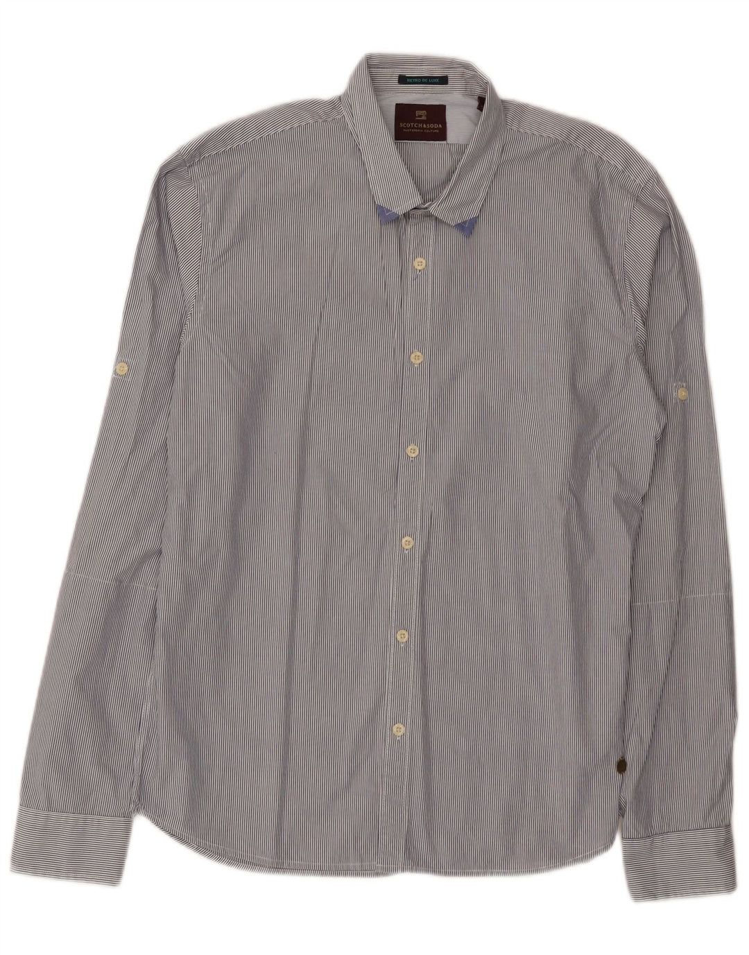 Koszula męska Scotch & Soda, bawełniana, w kolorze średniego granatu w prążki