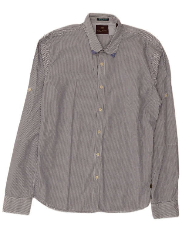 Koszula męska Scotch & Soda, bawełniana, w kolorze średniego granatu w prążki
