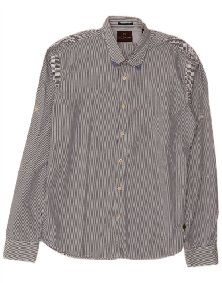 Koszula męska Scotch & Soda, bawełniana, w kolorze średniego granatu w prążki