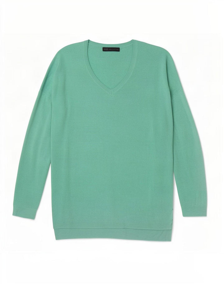 Marks & Spencer Damski sweter oversize z dekoltem w kształcie litery V, UK 10, mały zielony