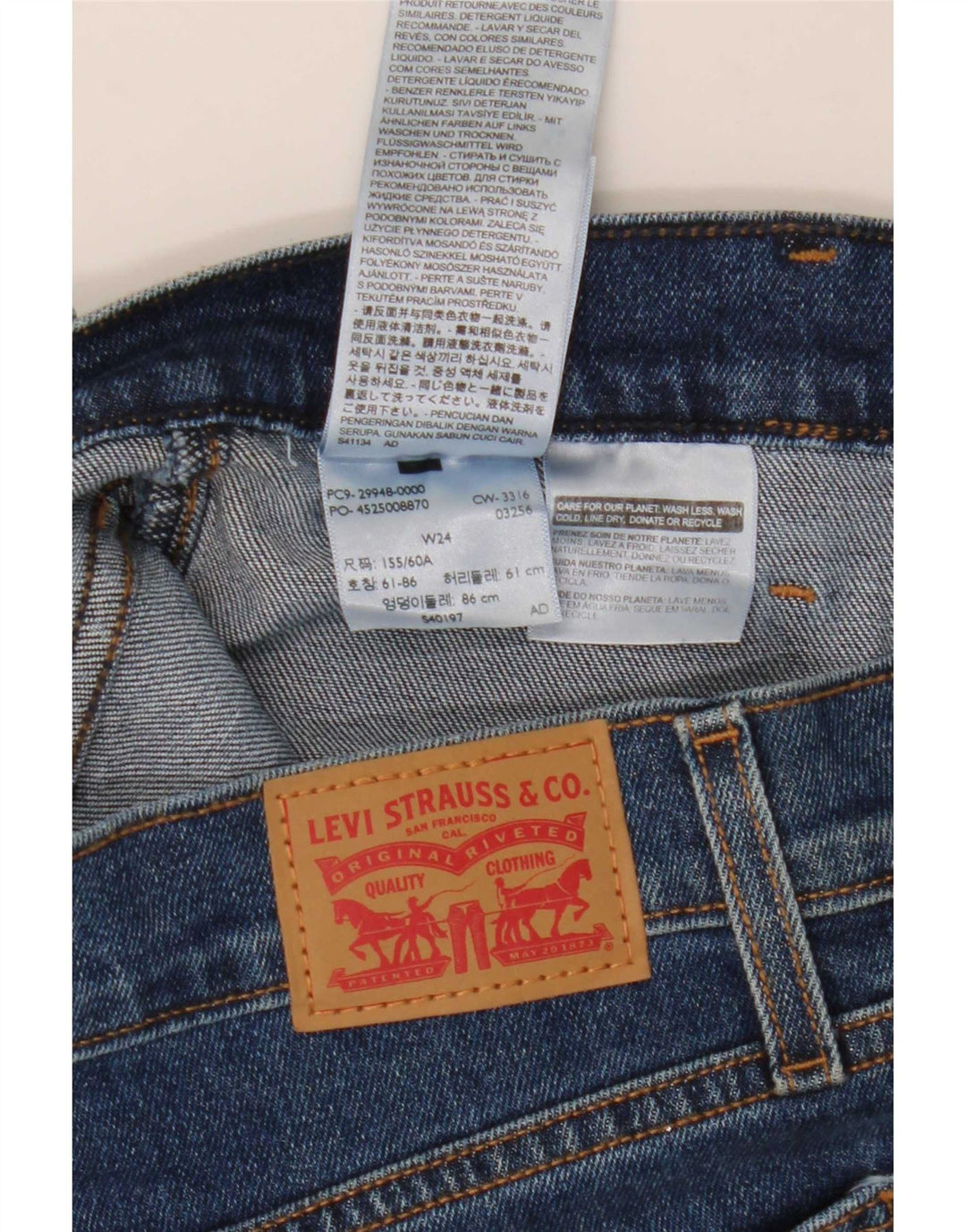 Damska spódnica dżinsowa Levi's W24 XS Niebieska bawełna