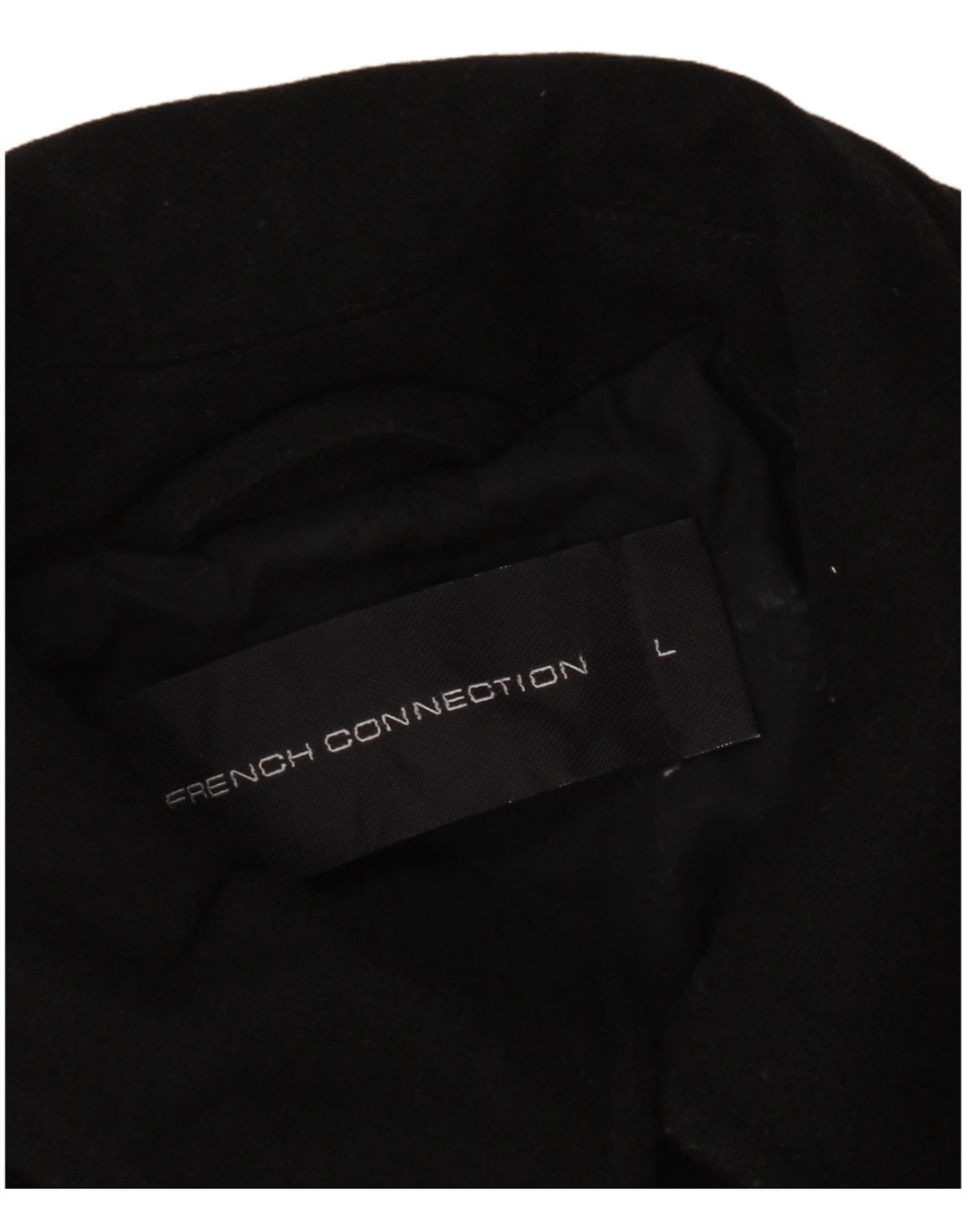 Płaszcz męski French Connection Pea Coat UK 40, duża czarna wełna