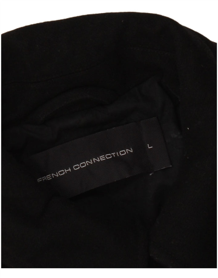 Płaszcz męski French Connection Pea Coat UK 40, duża czarna wełna