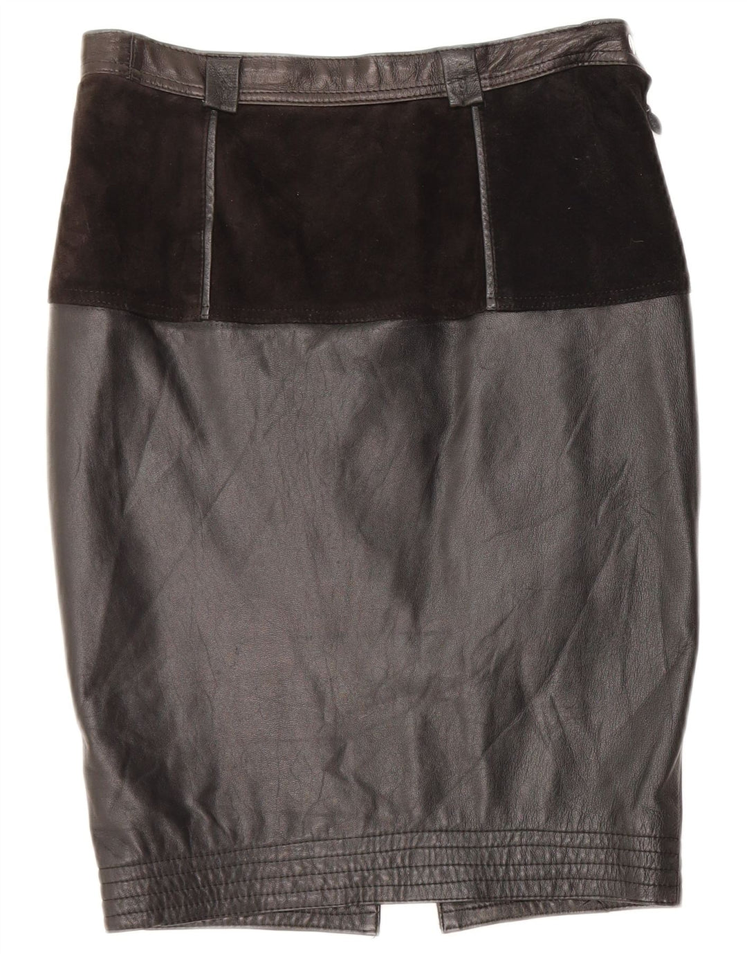 Spódnica skórzana damska VINTAGE średnia W28 czarna