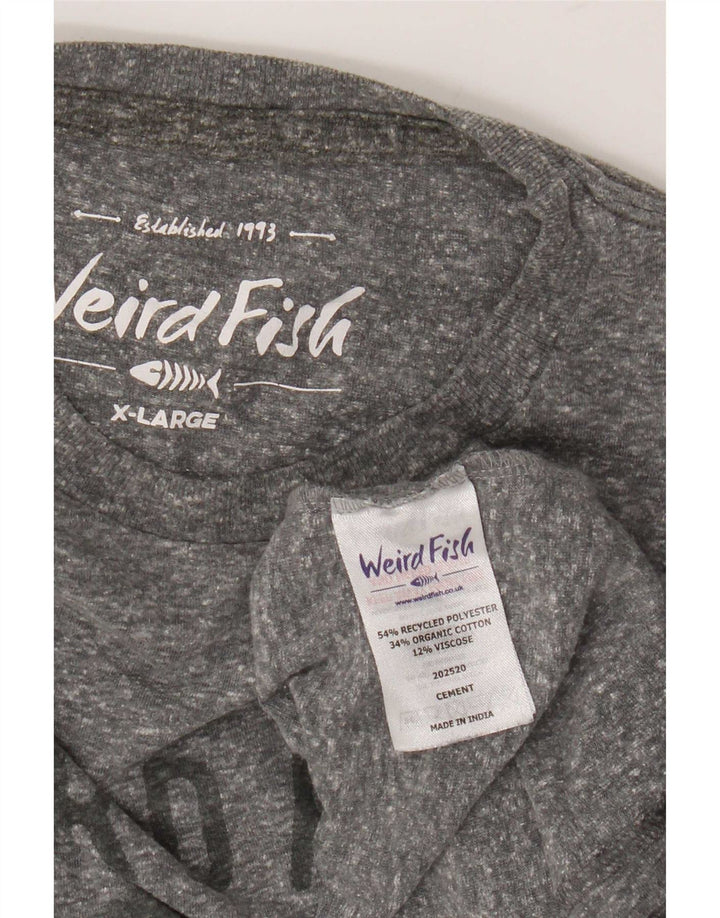 Męska koszulka z grafiką Weird Fish Top XL, szary, nakrapiany poliester