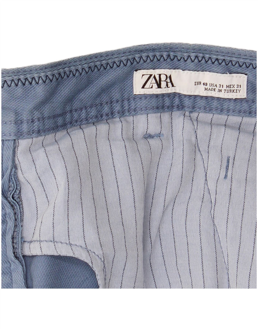 Męskie proste spodnie chino Zara EU 40 Medium W31 L30 Niebieskie