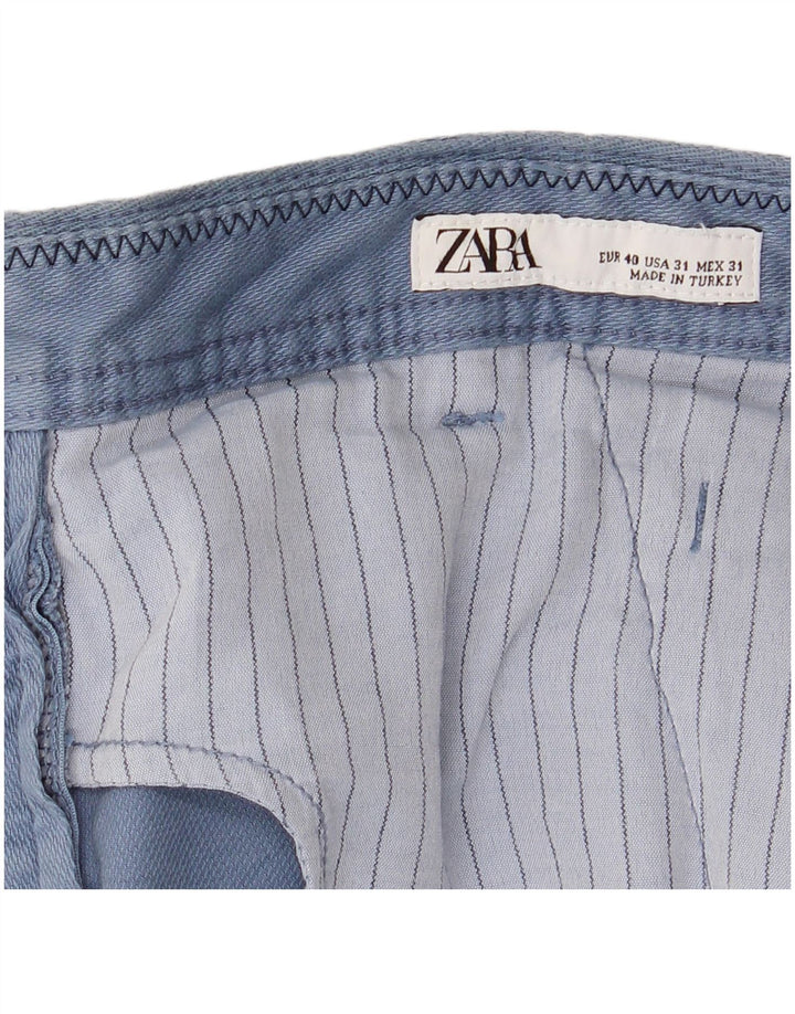 Męskie proste spodnie chino Zara EU 40 Medium W31 L30 Niebieskie