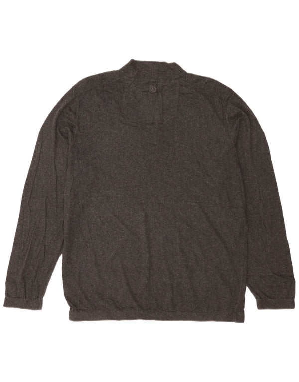 Męski sweter zapinany na guziki Fat Face XL, szary, bawełniany