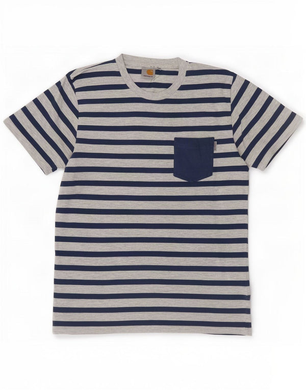 T-shirt męski Carhartt, bawełniany, w średnie szare paski