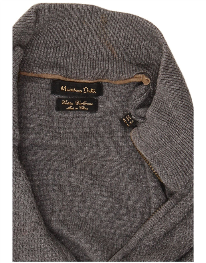 Męski sweter rozpinany Massimo Dutti z pełnym zamkiem XL, szary