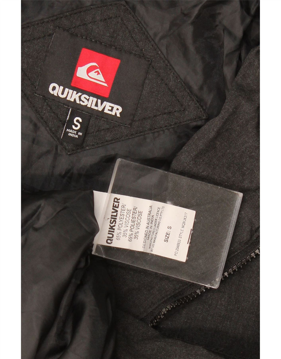 Męska kurtka wojskowa bomberka QUIKSILVER UK 36, mała, szary poliester