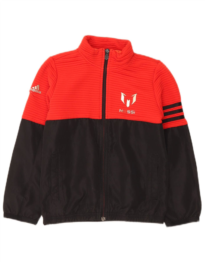 Chłopięca kurtka dresowa Adidas MESSI Graphic 7-8 lat w kolorze czerwonym