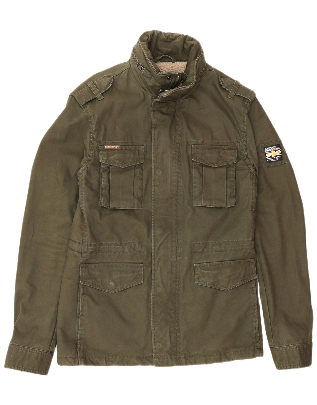 Męska kurtka Utility Superdry Sherpa UK 36, mała, bawełniana khaki