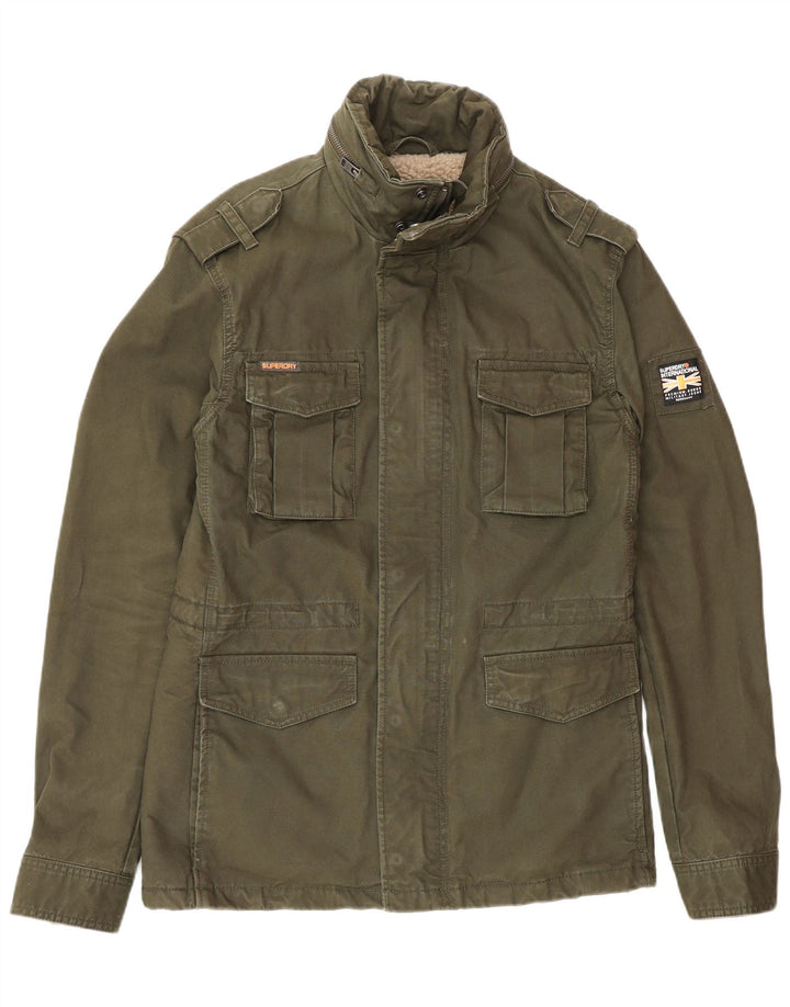 Męska kurtka Utility Superdry Sherpa UK 36, mała, bawełniana khaki