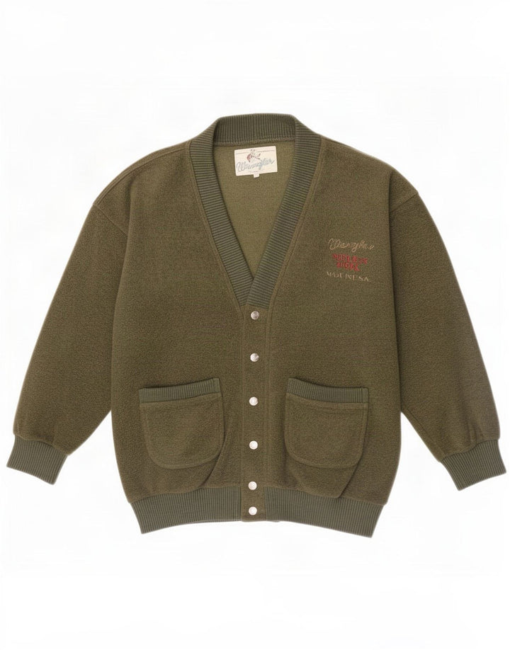 Męski sweter rozpinany Wrangler, średni zielony poliester
