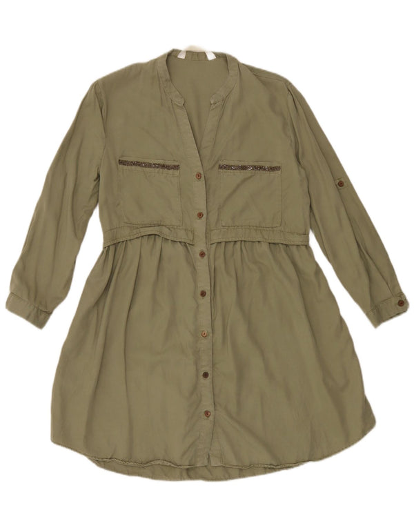 Damska sukienka koszulowa z długim rękawem Zara UK 10 Small Khaki