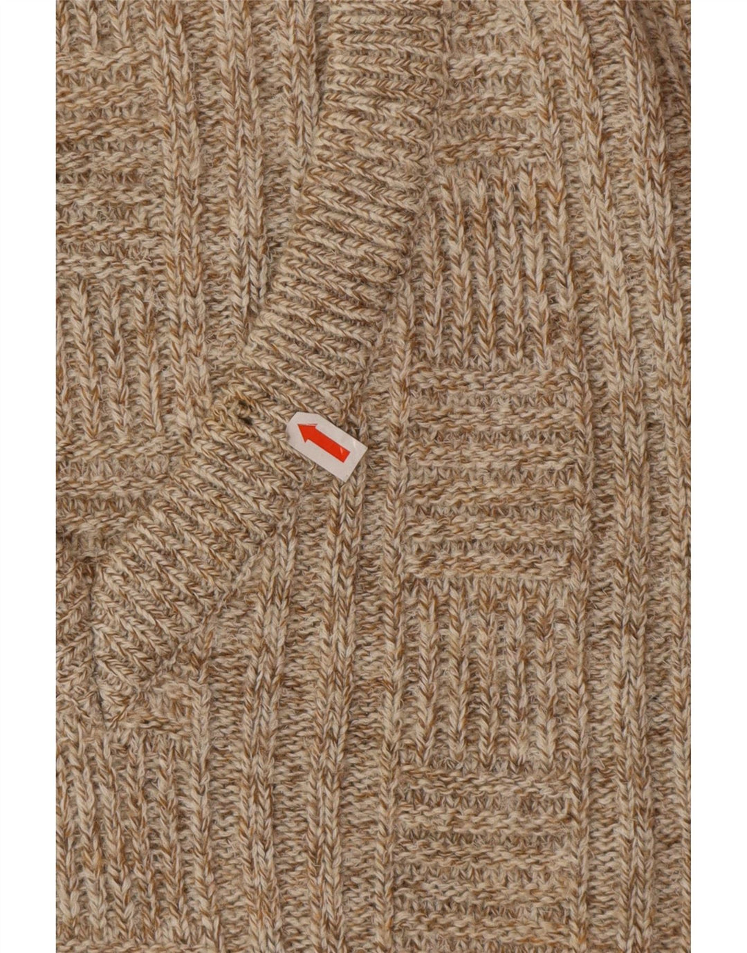 Sweter męski w stylu vintage z dekoltem w szpic IT 52, duża beżowa wełna