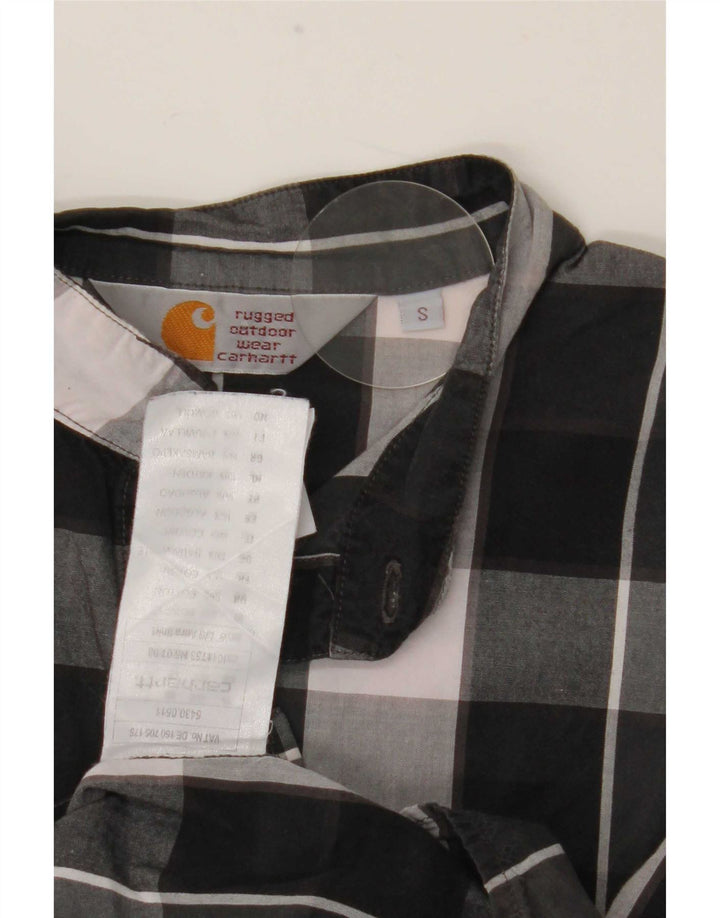 Koszula męska Carhartt, mała, czarna, bawełniana w kratkę
