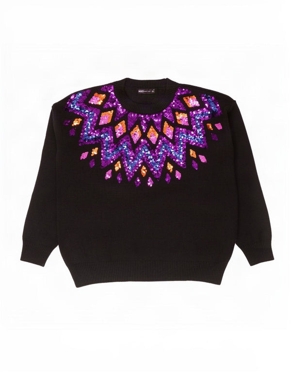 Sweter damski Marks & Spencer z okrągłym dekoltem, UK 14, średni czarny