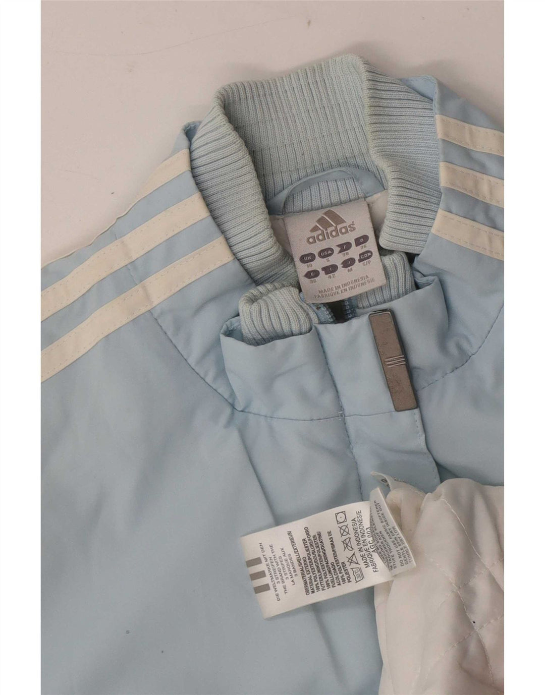 Damska kurtka bomber Adidas UK 10, mała, niebieska, poliestrowa