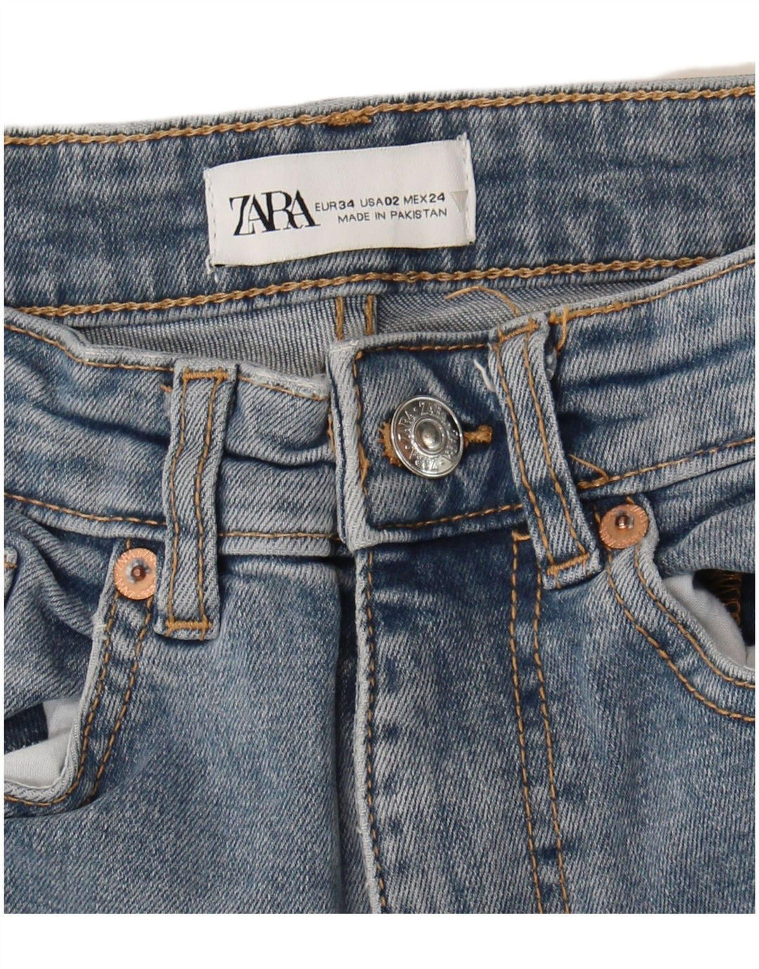 Damskie jeansy rozkloszowane Zara EU 34 2XS W24 L25 Niebieskie