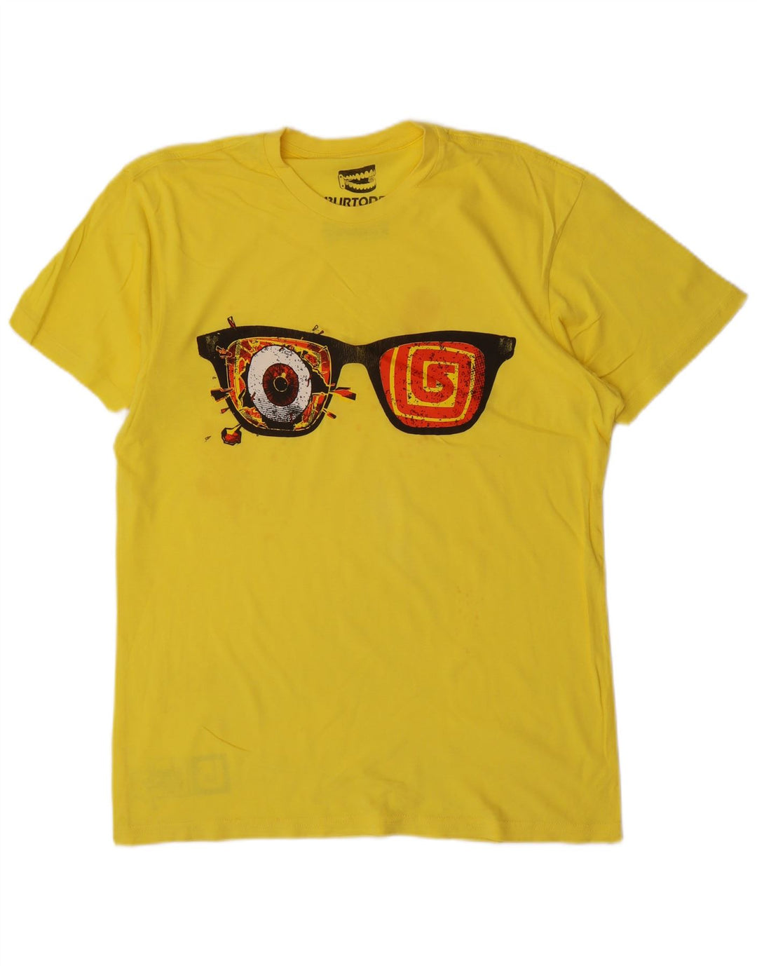 Męski T-shirt z grafiką Burton, mały, żółty, bawełniany