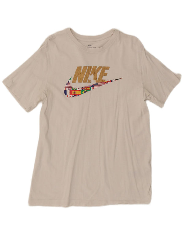 Męska koszulka z grafiką Nike, średnia, biała bawełna