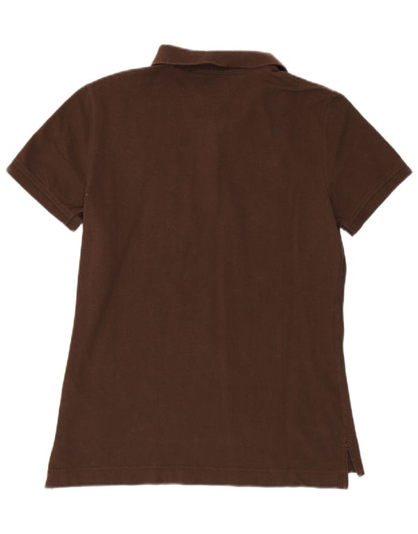 Damska koszulka polo TOMMY HILFIGER o klasycznym kroju UK 12, średnia brązowa bawełna