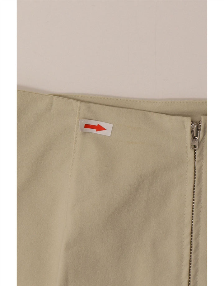 Vintage damska mini spódniczka duża W30 beżowy poliamid